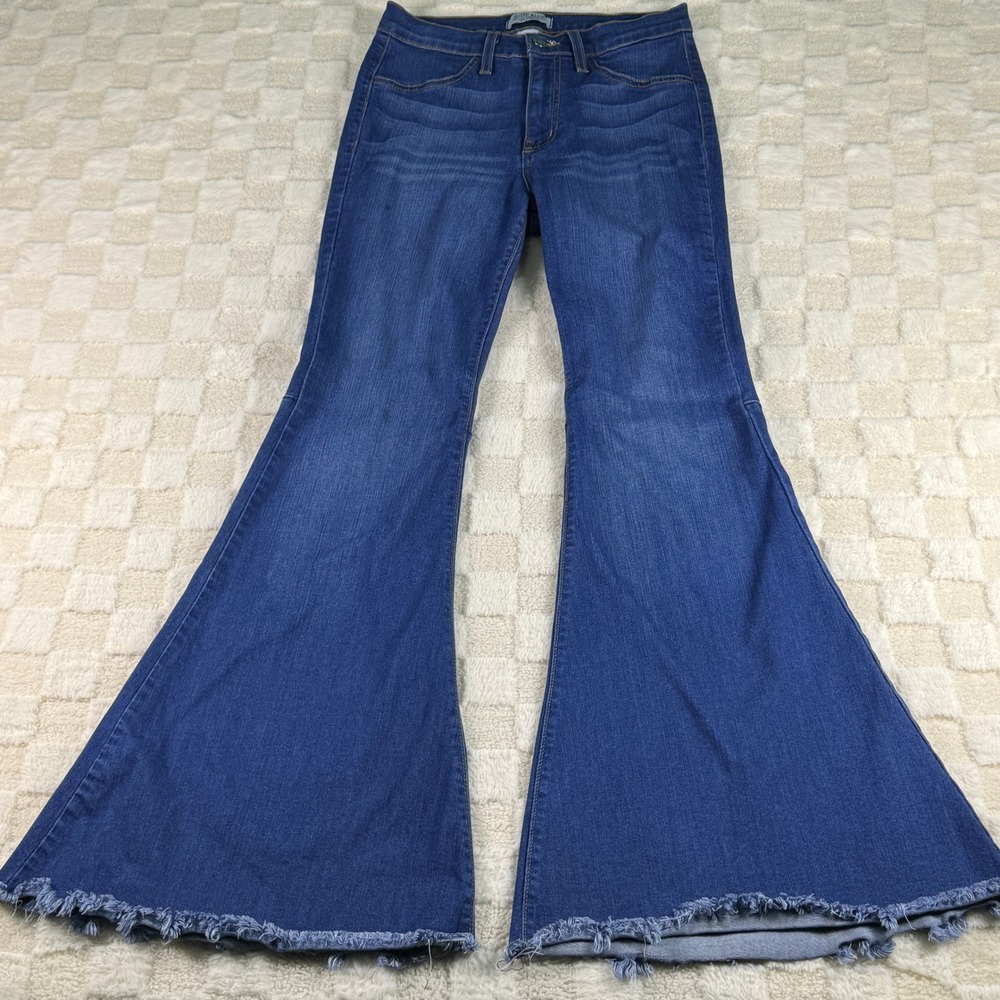 Judy Blue Womens High Waist Raw‎ Hem Flare Bell Bottom Jeans Size 5/27